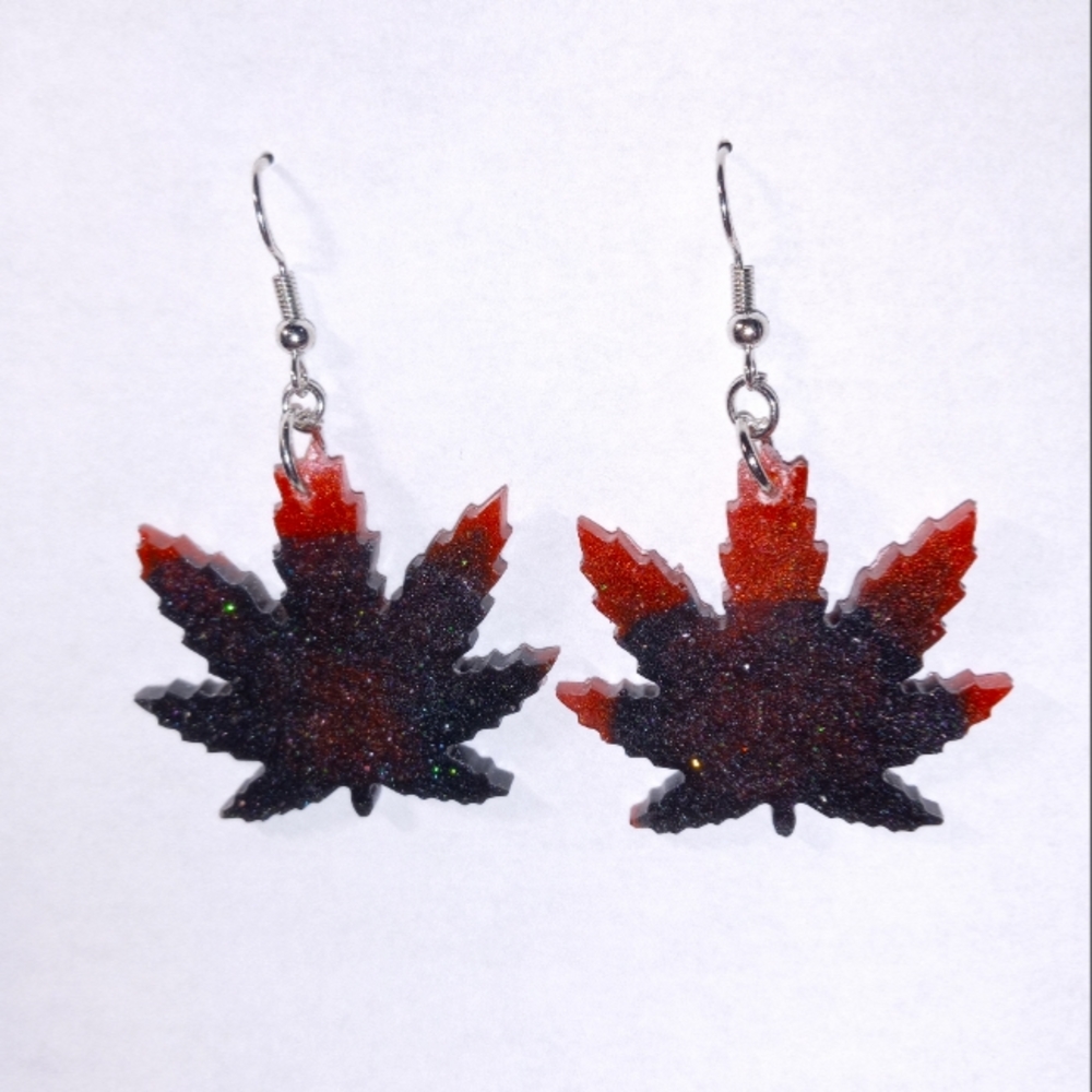 Gothic leaf earrings